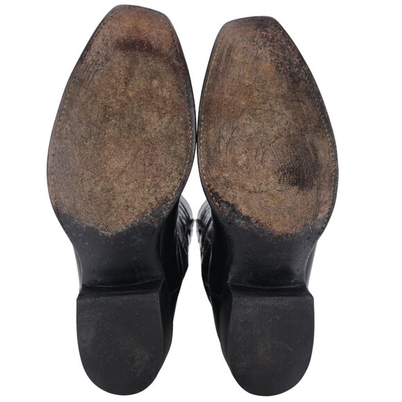 Lucchese Classics Black Cherry Goat Leather Cowboy Boots Mens 10D French Toe - Picture 3 of 14